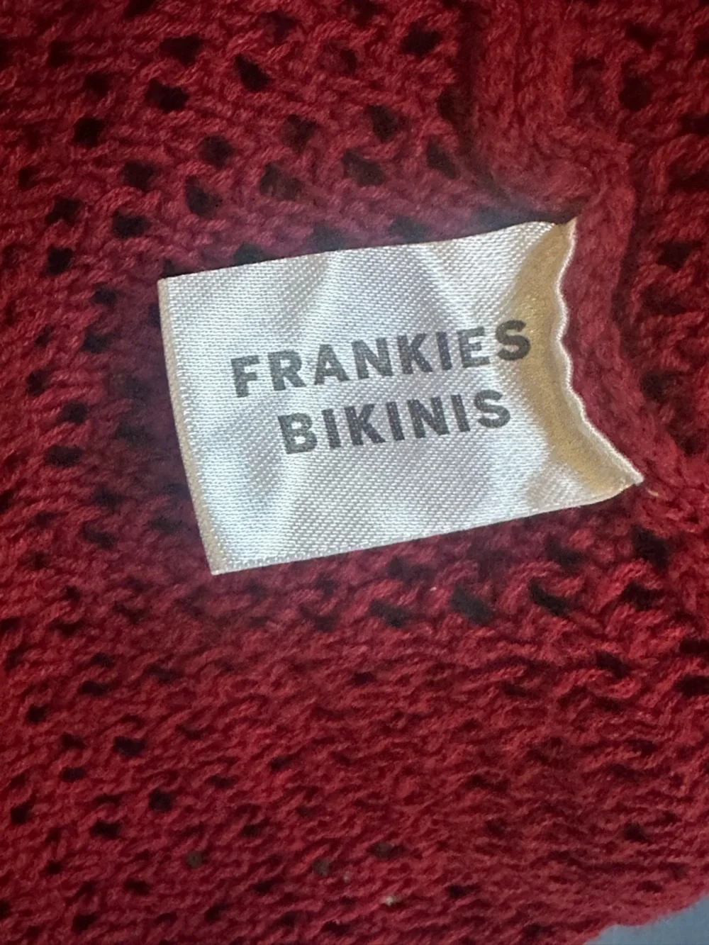 Frankie’s Bikinis Collette Crochet Tunic Cover Up In Ruby Red Small New With Tag